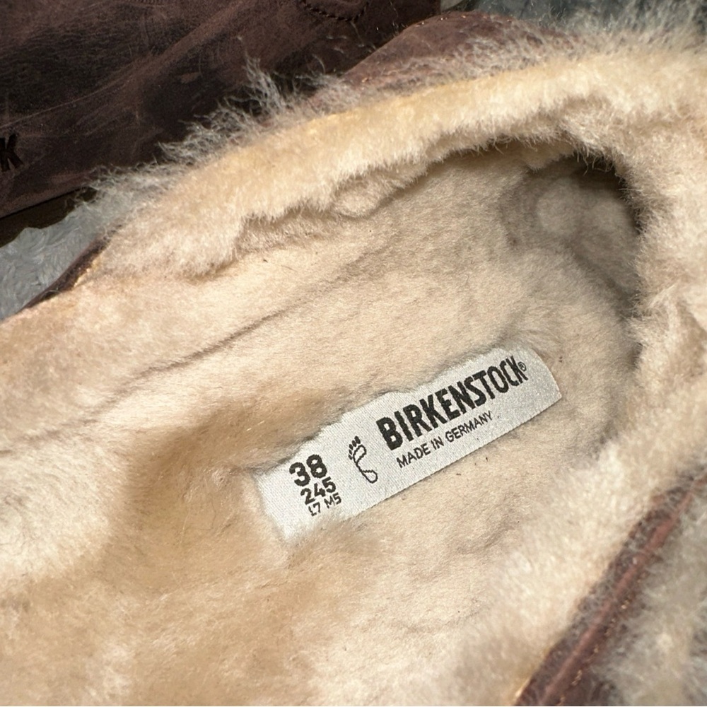 Birkenstock Florida Fresh Shearling Brown Oiled Women’s Size 7 Mens 5 38 - Picture 4 of 6